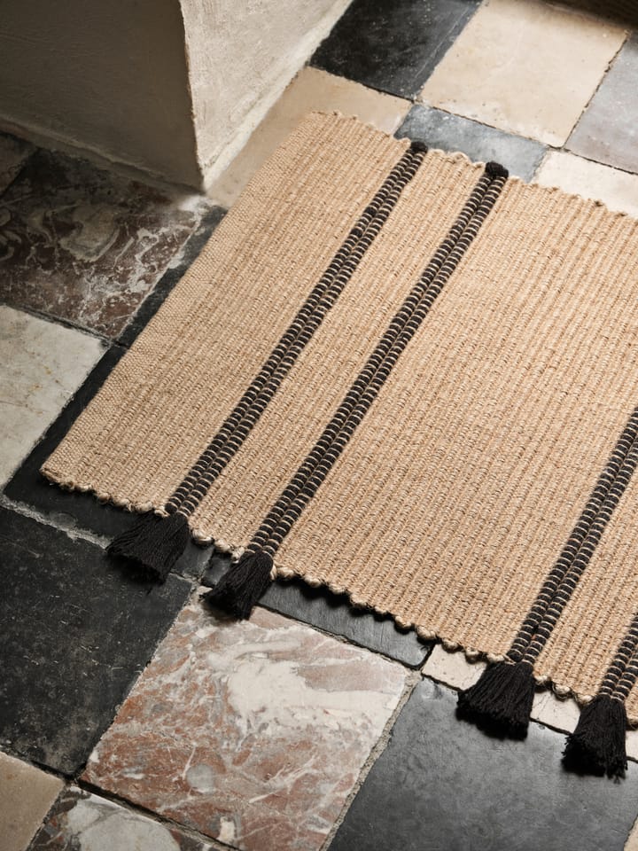 Ezra deurmat 50x70 cm, Natural-black Broste Copenhagen