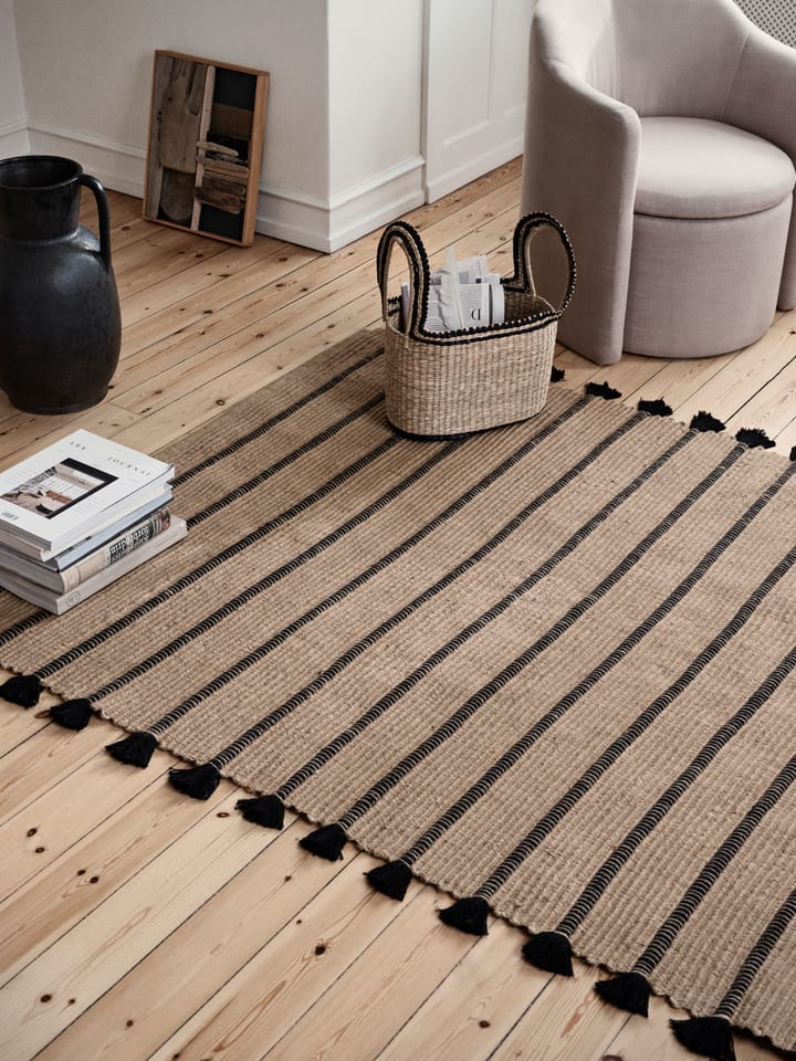 Ezra vloerkleed 70x140 cm, Natural-black Broste Copenhagen
