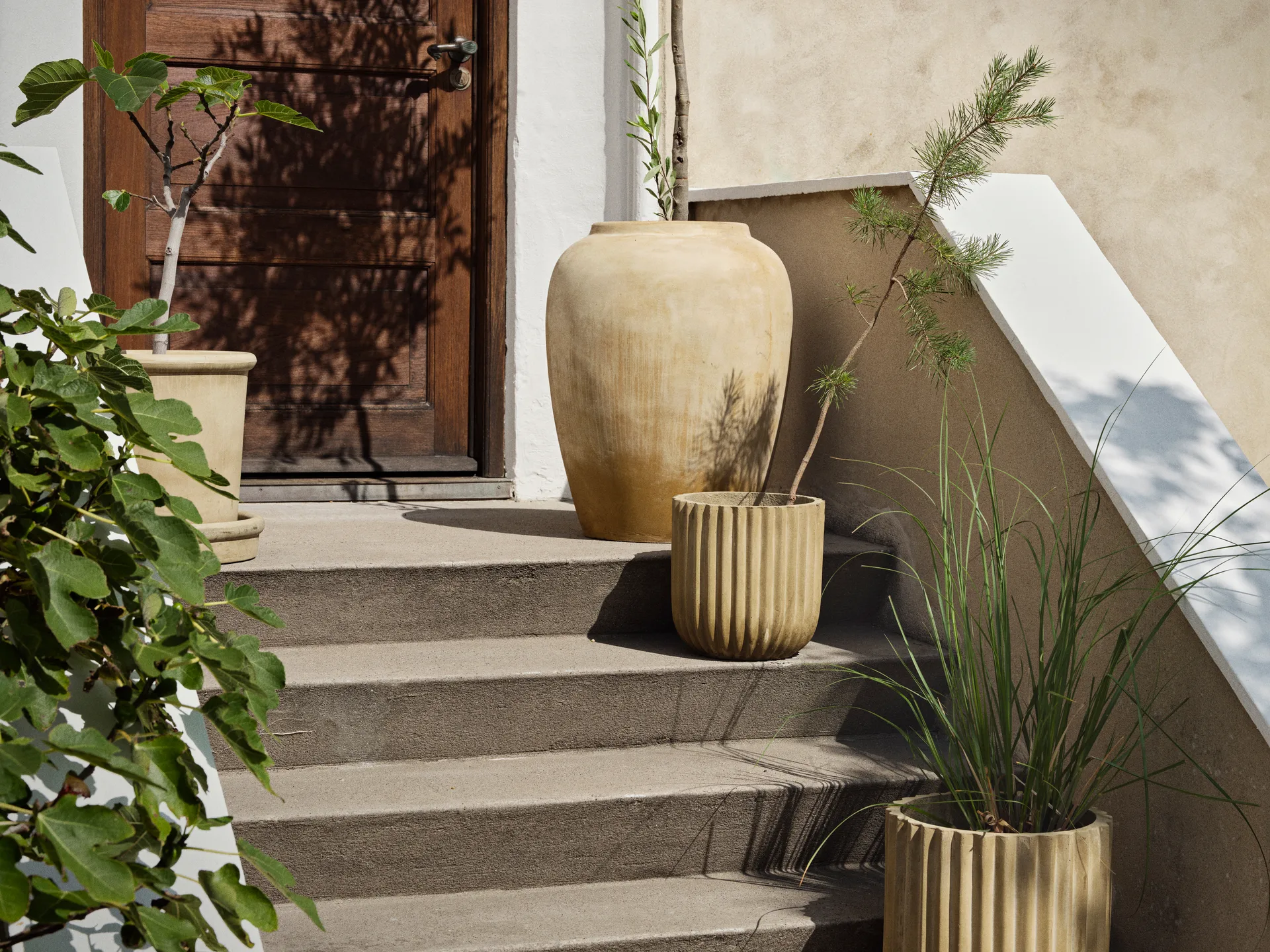 Fiber bloempot 2-pack, Antique beige Broste Copenhagen