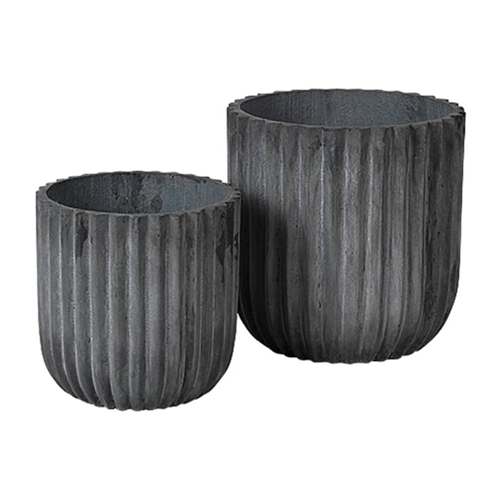 Fiber bloempot 2-pack - Charcoal - Broste Copenhagen