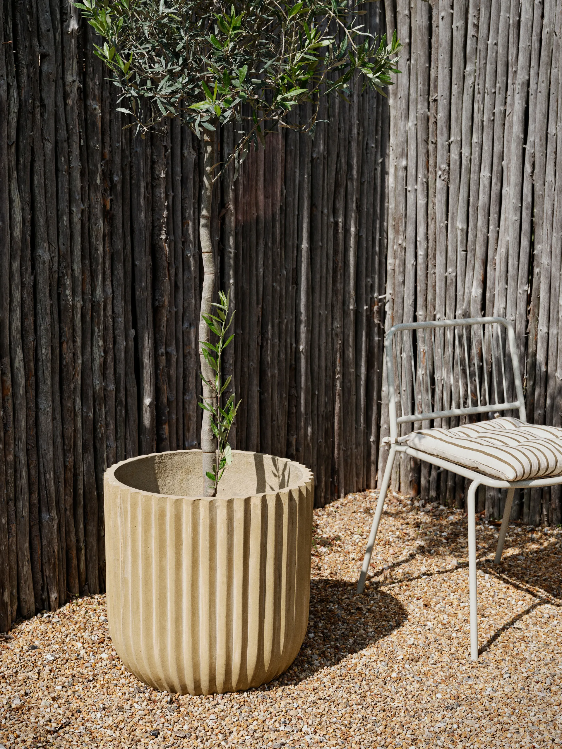 Fiber bloempot Ø50 cm, Antique beige Broste Copenhagen