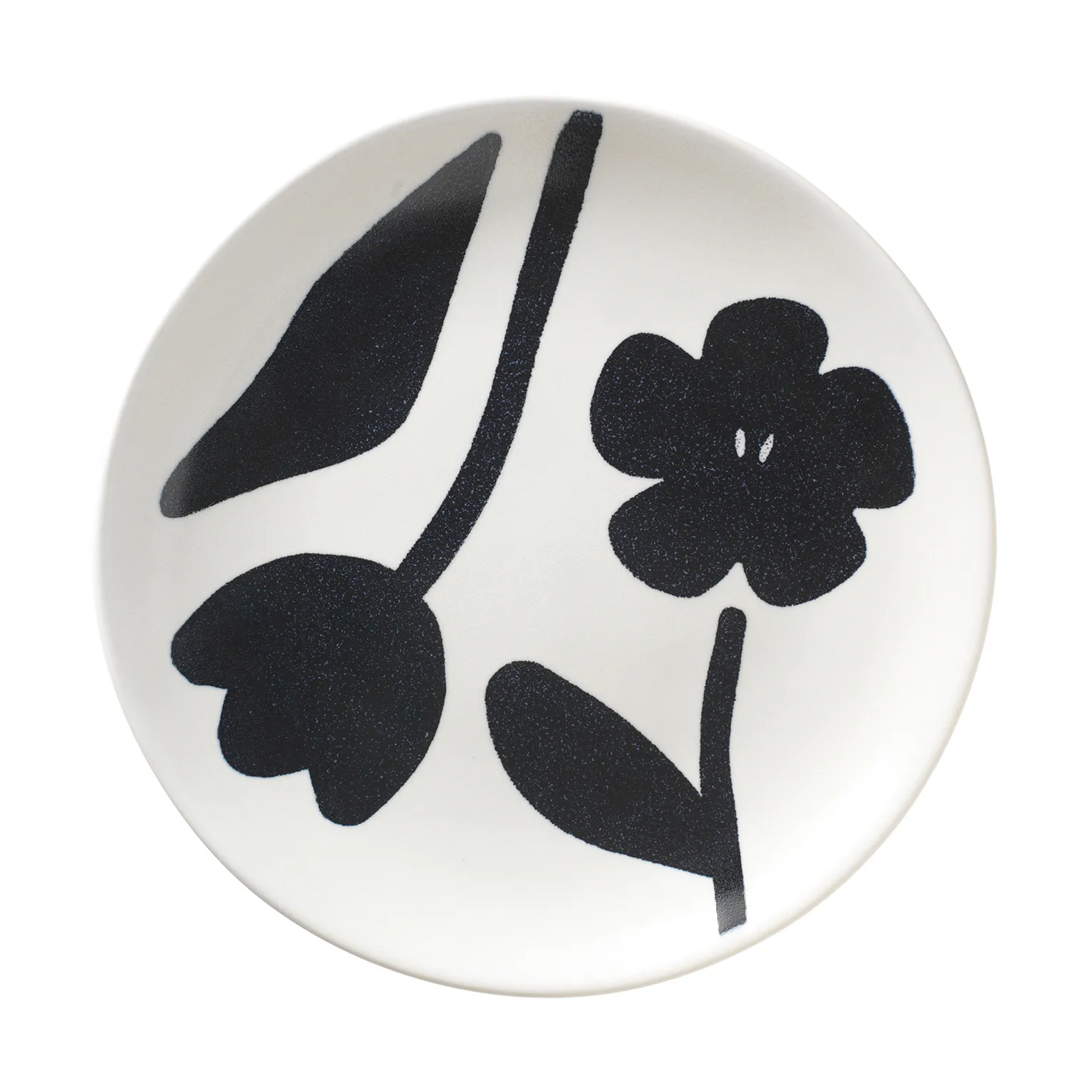 Flora bord Ø20 cm, Black-off white Broste Copenhagen