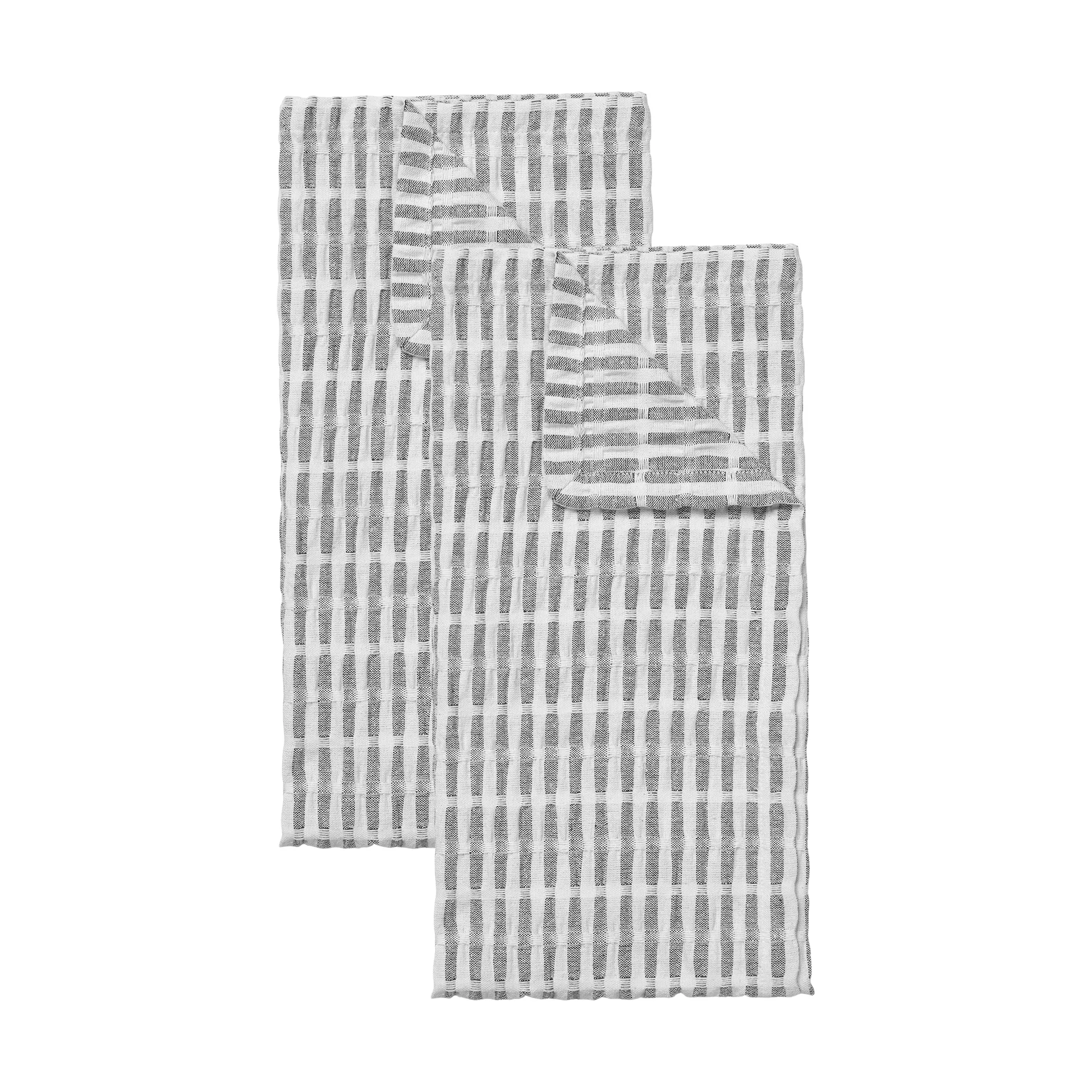 Folke theedoek 50x70 cm 2-pack, Black-natural Broste Copenhagen