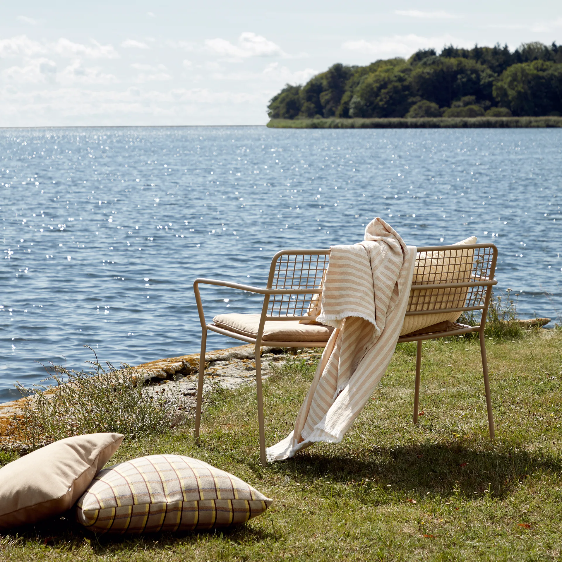 Frankie katoenen plaid 130x180 cm, Golden brown Broste Copenhagen