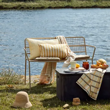 Frankie katoenen plaid 130x180 cm - Taos taupe beige - Broste Copenhagen