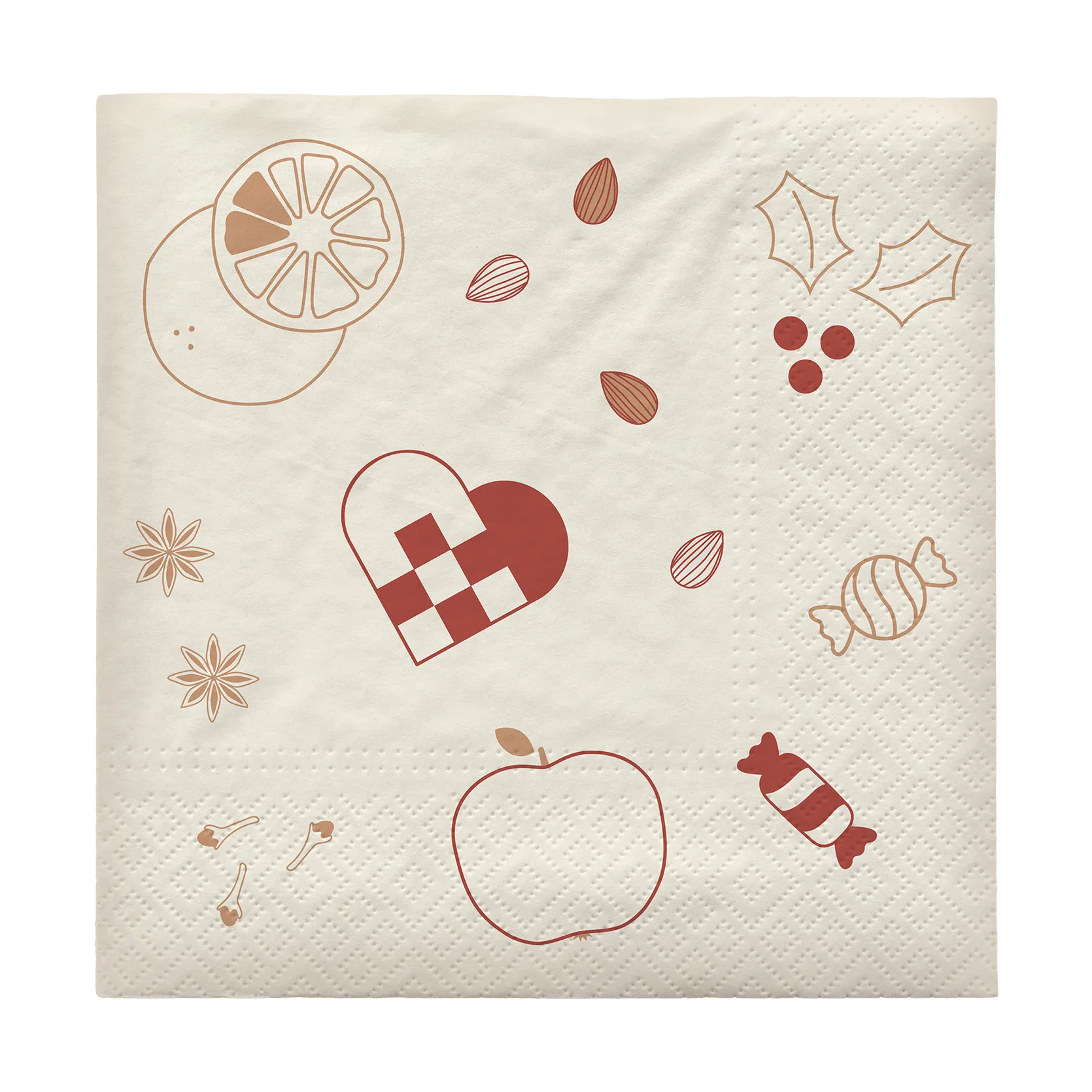 Fryd papieren servet 33x33 cm 20-pack, Pompeian Red Broste Copenhagen