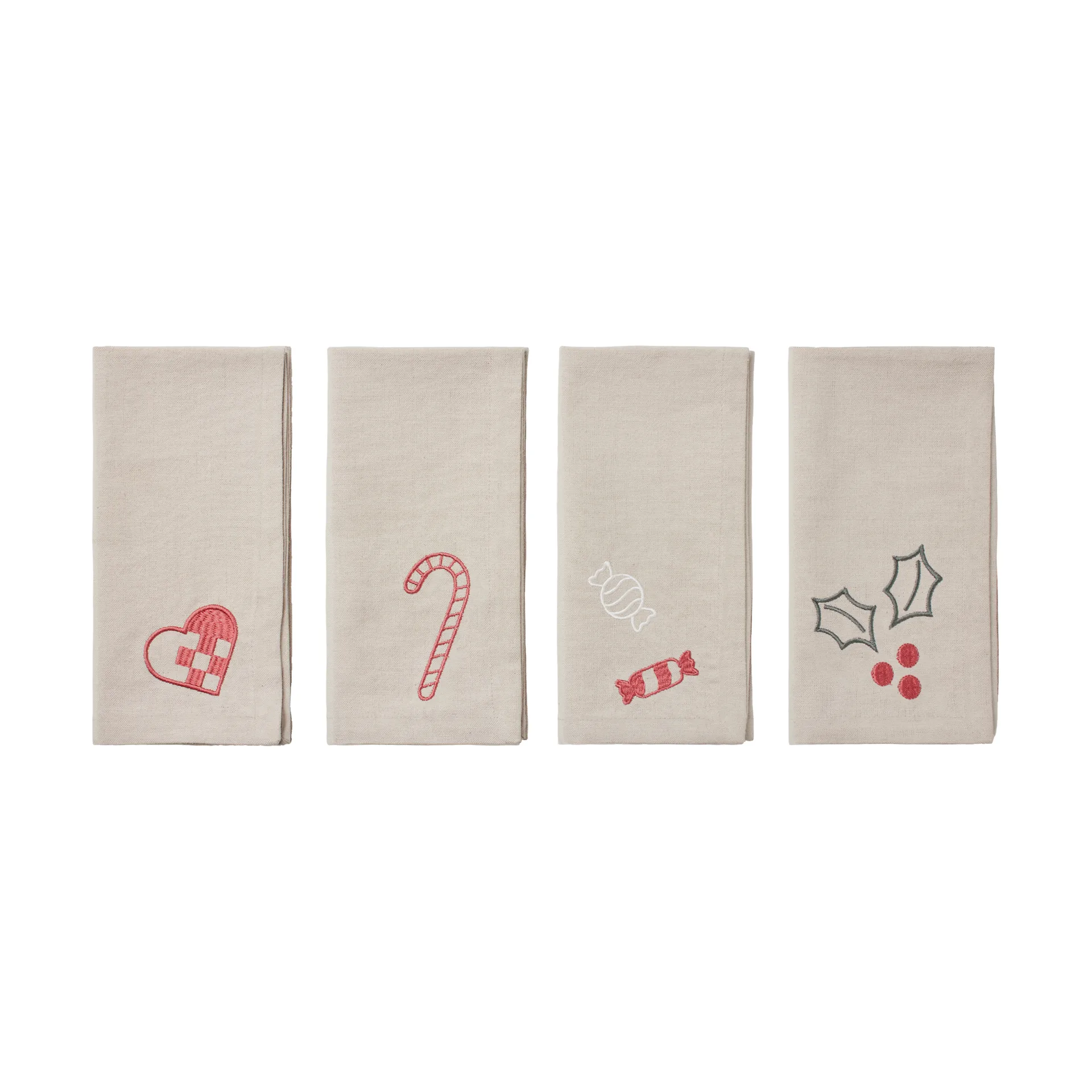 Fryd stoffen servet 45x45 cm 4-delig, Light warm grey-red Broste Copenhagen