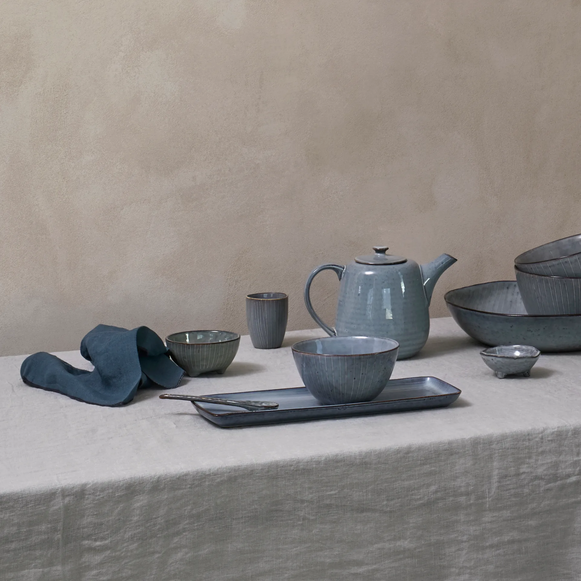 Gracie linnen servetten, donkerblauw (Insignia blue) Broste Copenhagen