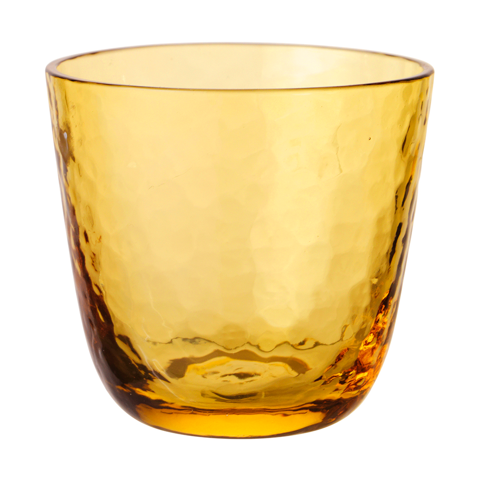 Broste Copenhagen Hammered tumbler 15 cl Amber | Scandinavisch Interieur | Drinkglazen | Geel