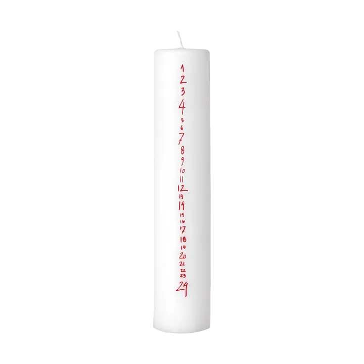 Handwritten adventskaars - White-Red - Broste Copenhagen