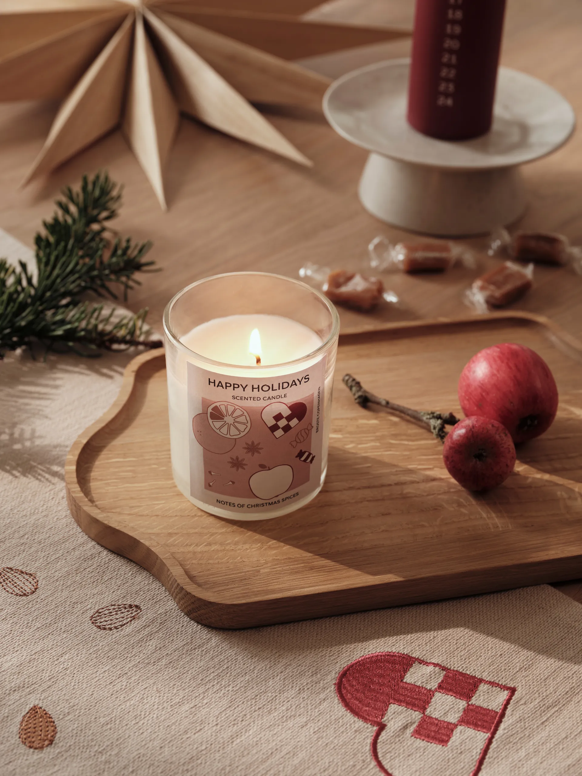 Happy Holidays geurkaars 32 u, White Broste Copenhagen