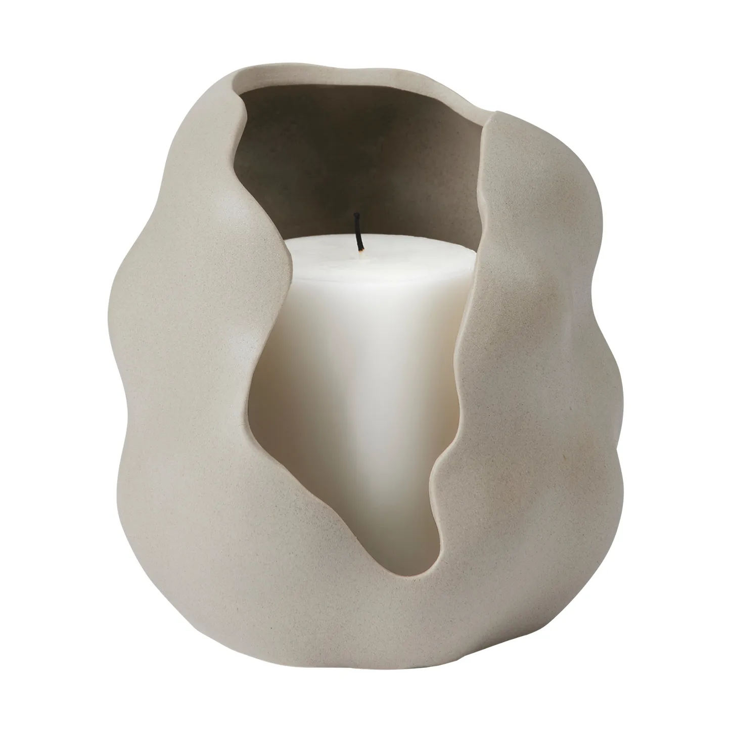 Hekla Hurricane windlicht, Dove grey, Ø16 cm Broste Copenhagen