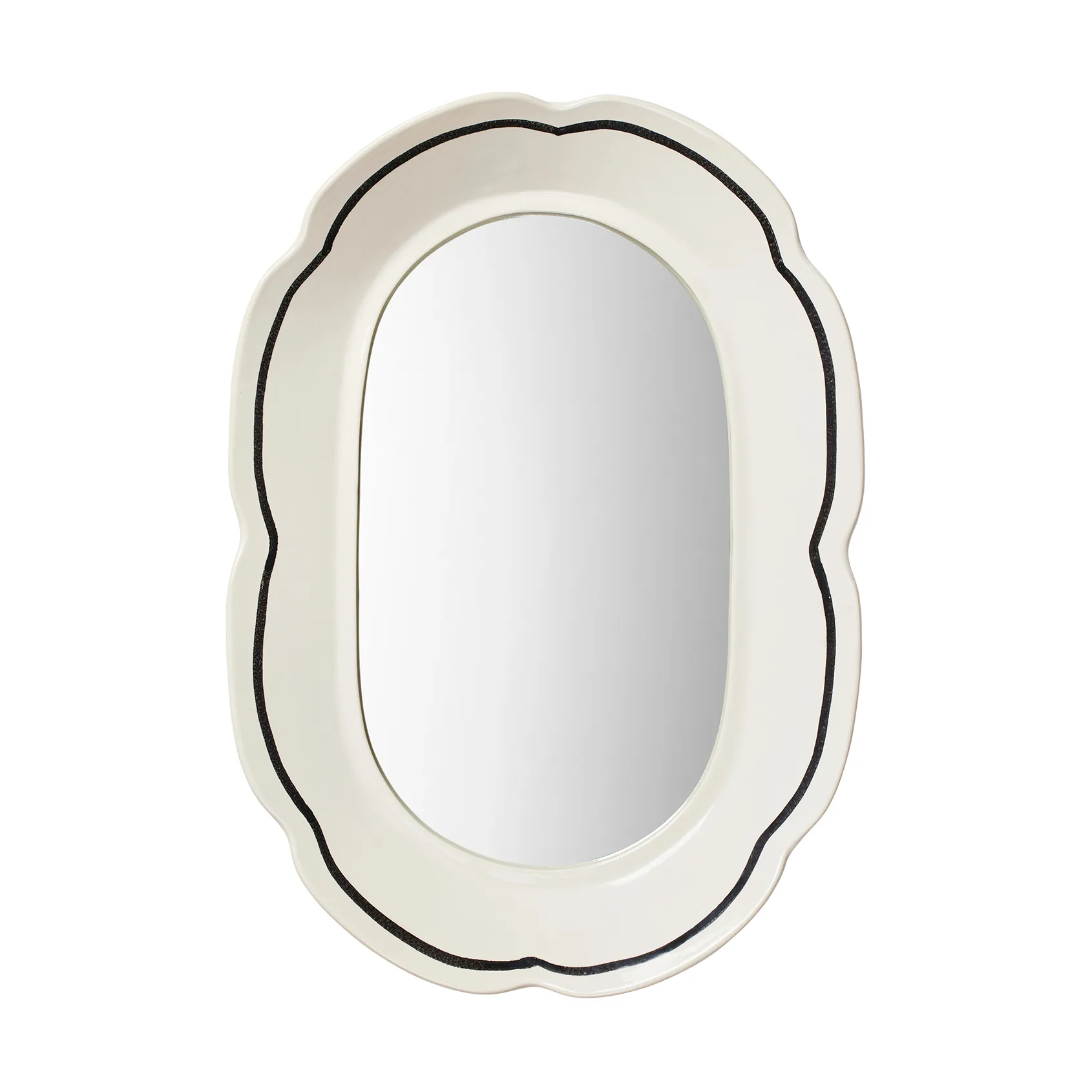 Hilma spiegel 30x45 cm, Off white-zwart Broste Copenhagen