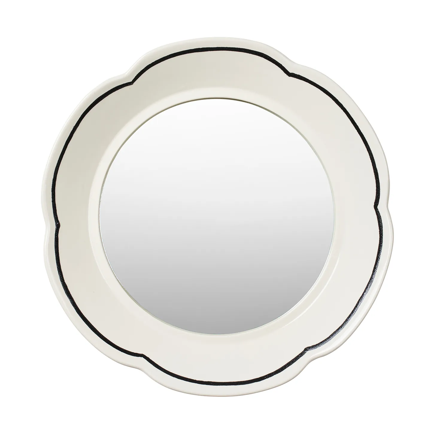 Hilma spiegel Ø36 cm, Off-white-zwart Broste Copenhagen