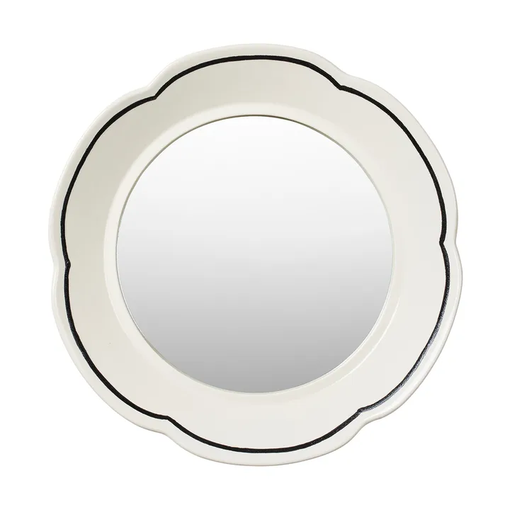 Hilma spiegel Ø36 cm - Off-white-zwart - Broste Copenhagen