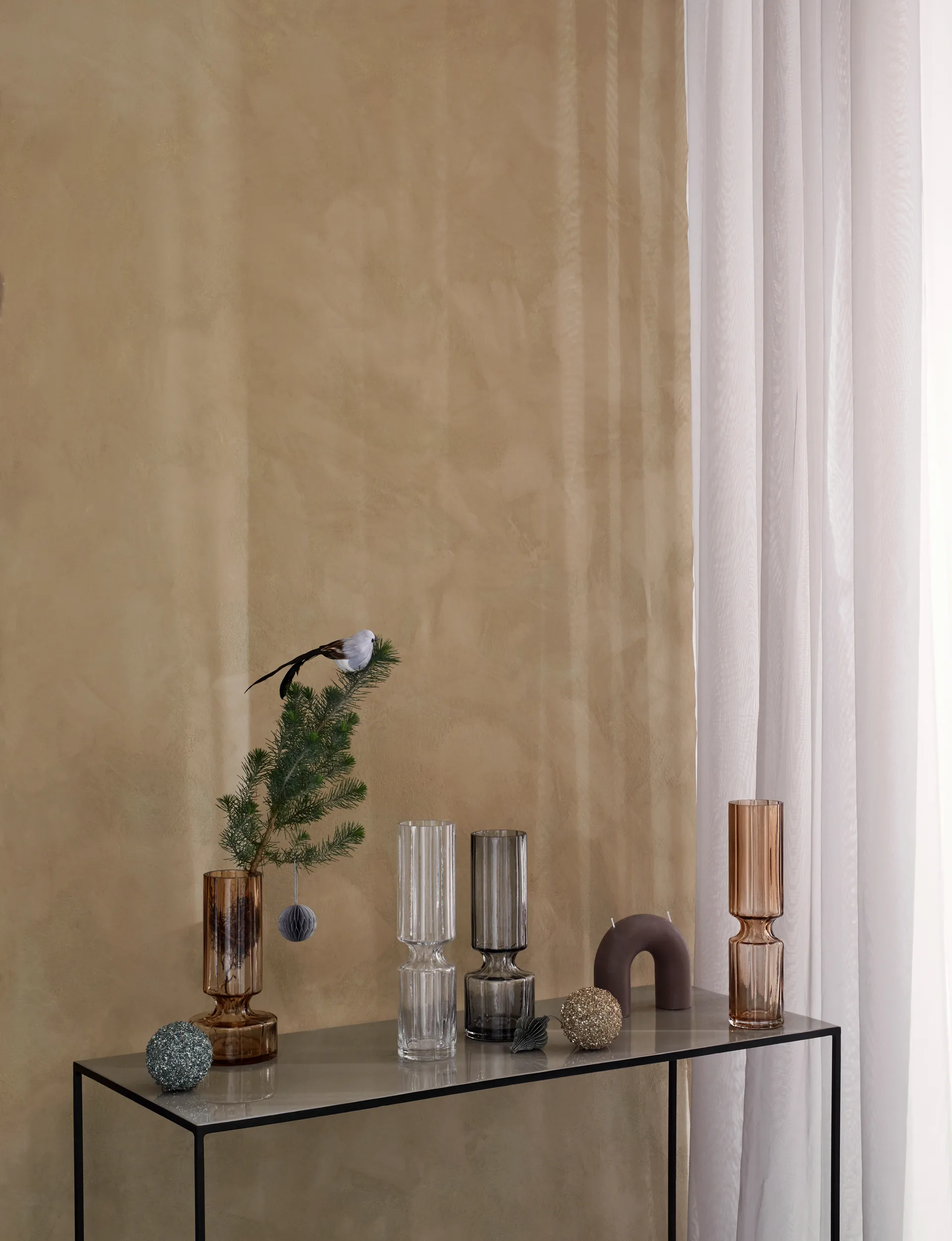 Hyacint glazen vaas 24,9 cm, Indian tan Broste Copenhagen