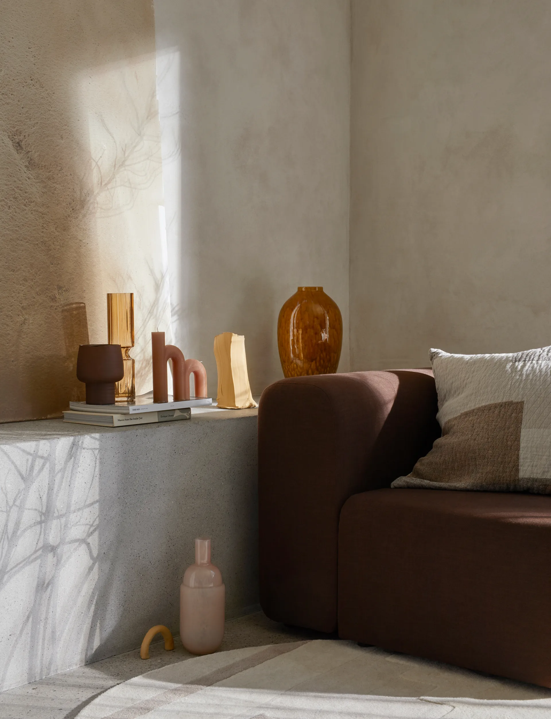 Hyacint glazen vaas 31,7 cm, Indian tan Broste Copenhagen