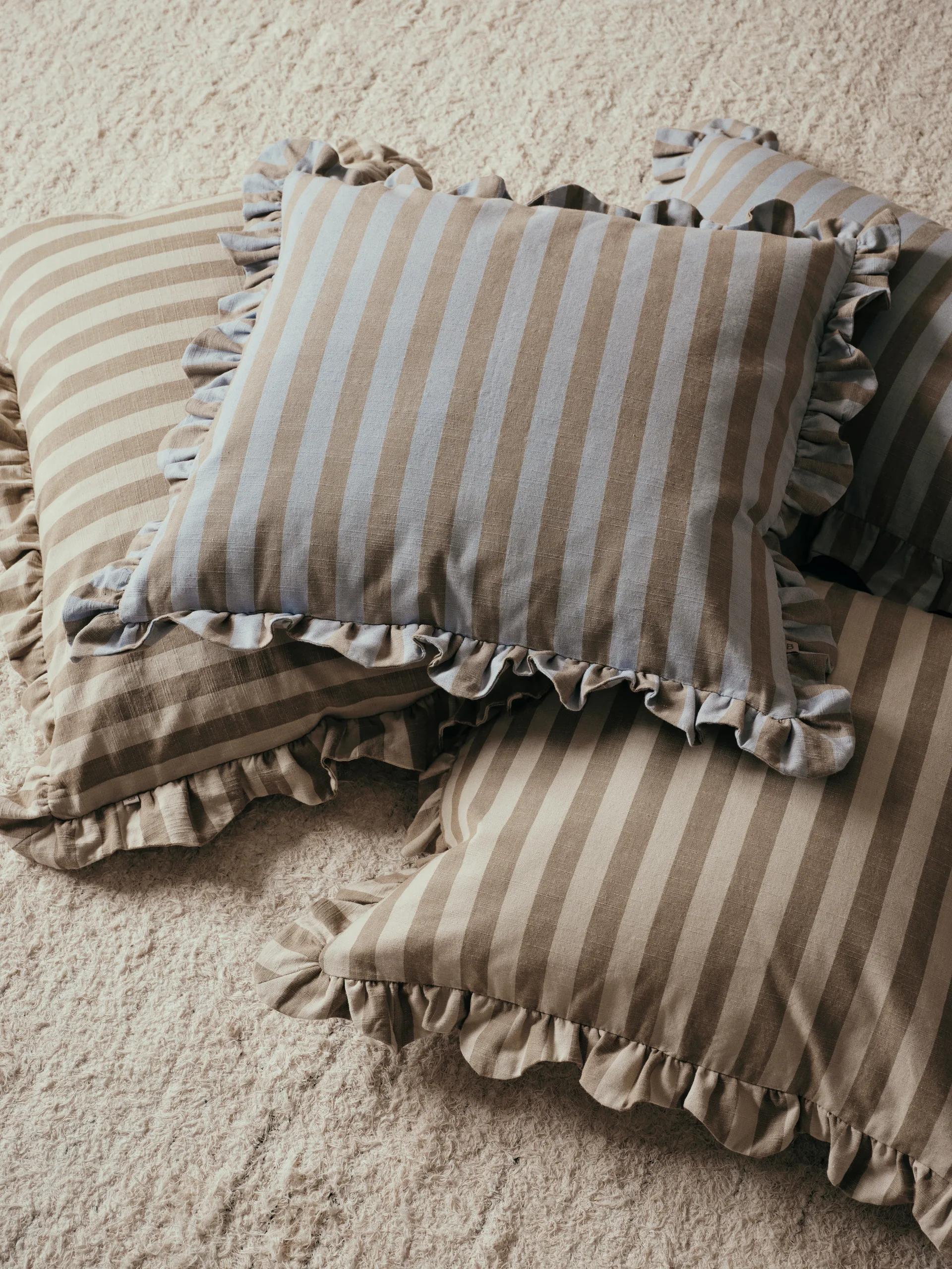 Ina kussenhoes, Brown kelp-castle beige, 40x60 cm Broste Copenhagen