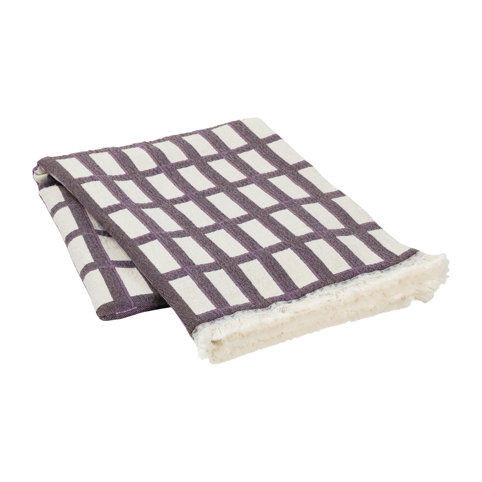 Isa katoenen plaid 130x180 cm, Decadent chocolate-purple Broste Copenhagen