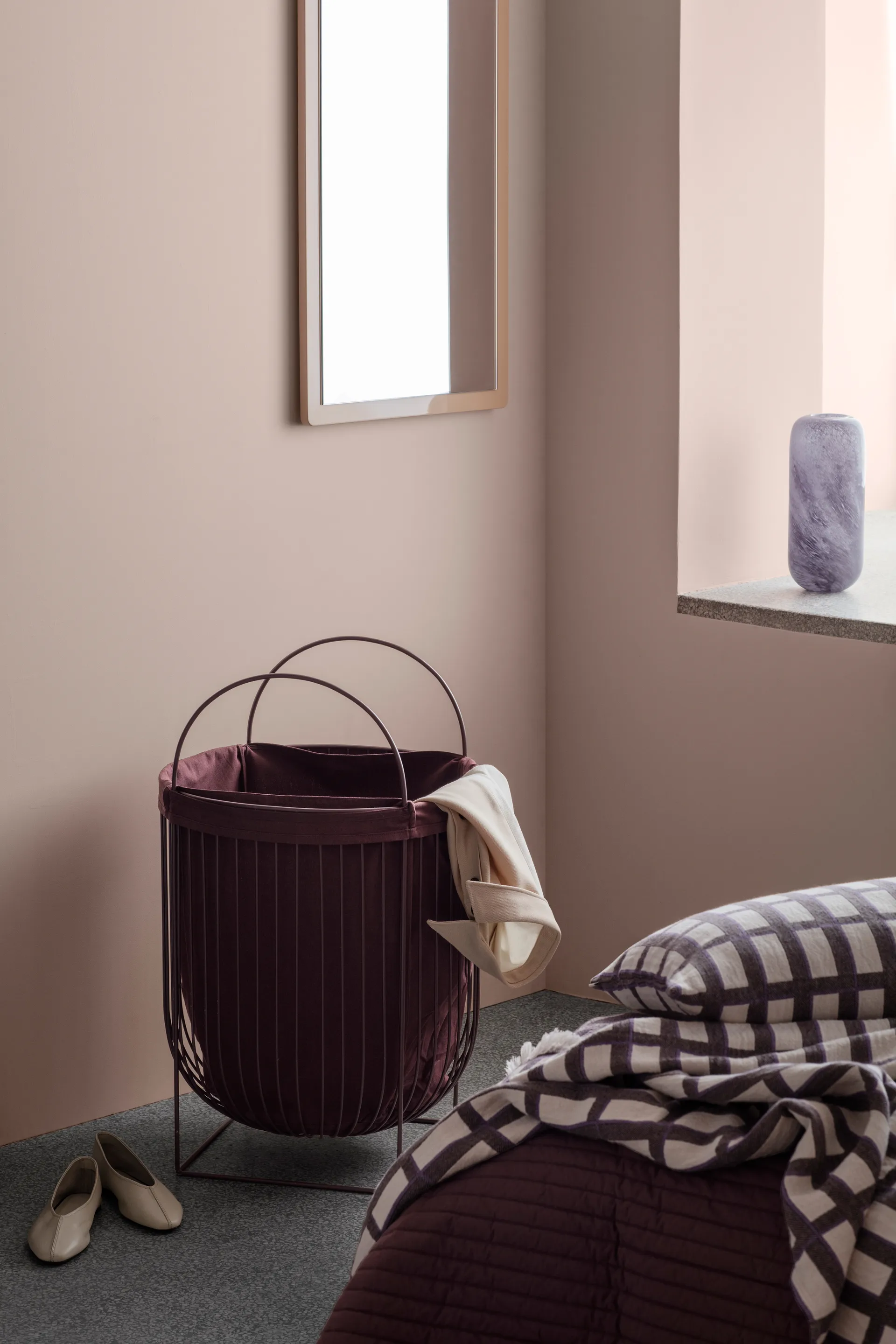 Isa katoenen plaid 130x180 cm, Decadent chocolate-purple Broste Copenhagen