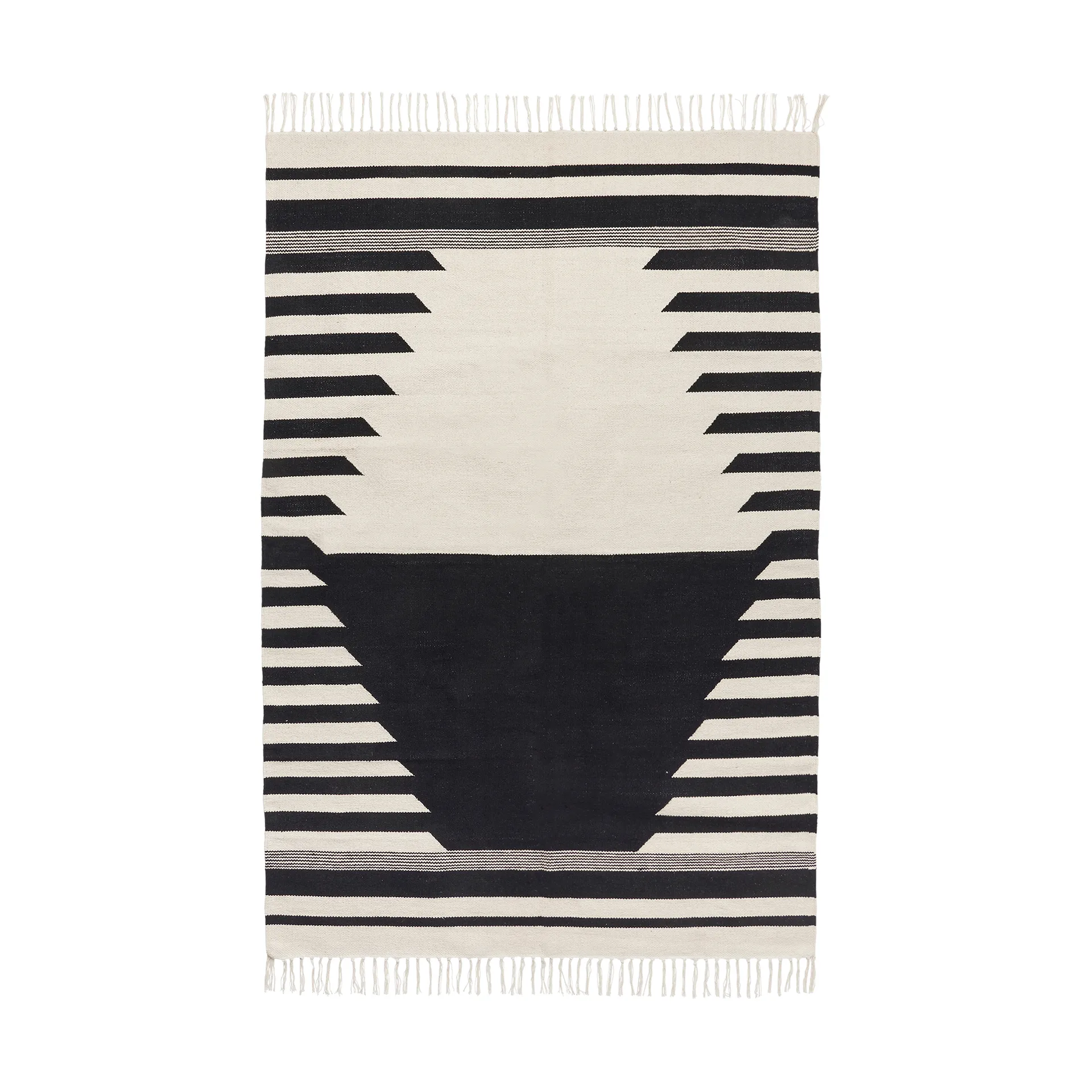 Iselin  vloerkleed 140x200 cm, Black-off white Broste Copenhagen