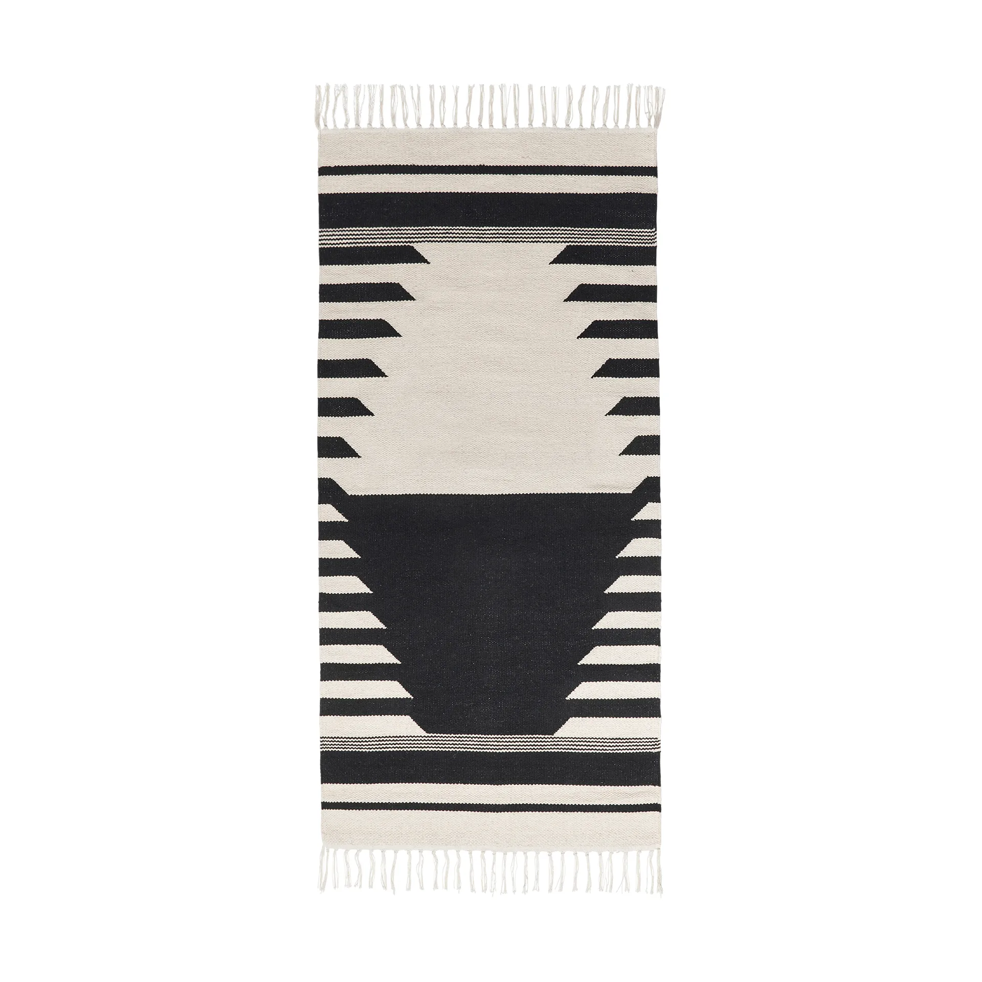 Iselin vloerkleed 70x140 cm, Black-off white Broste Copenhagen