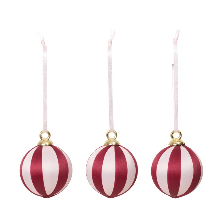 Joy kerstbal - Deep Red-Soft Pink - Broste Copenhagen