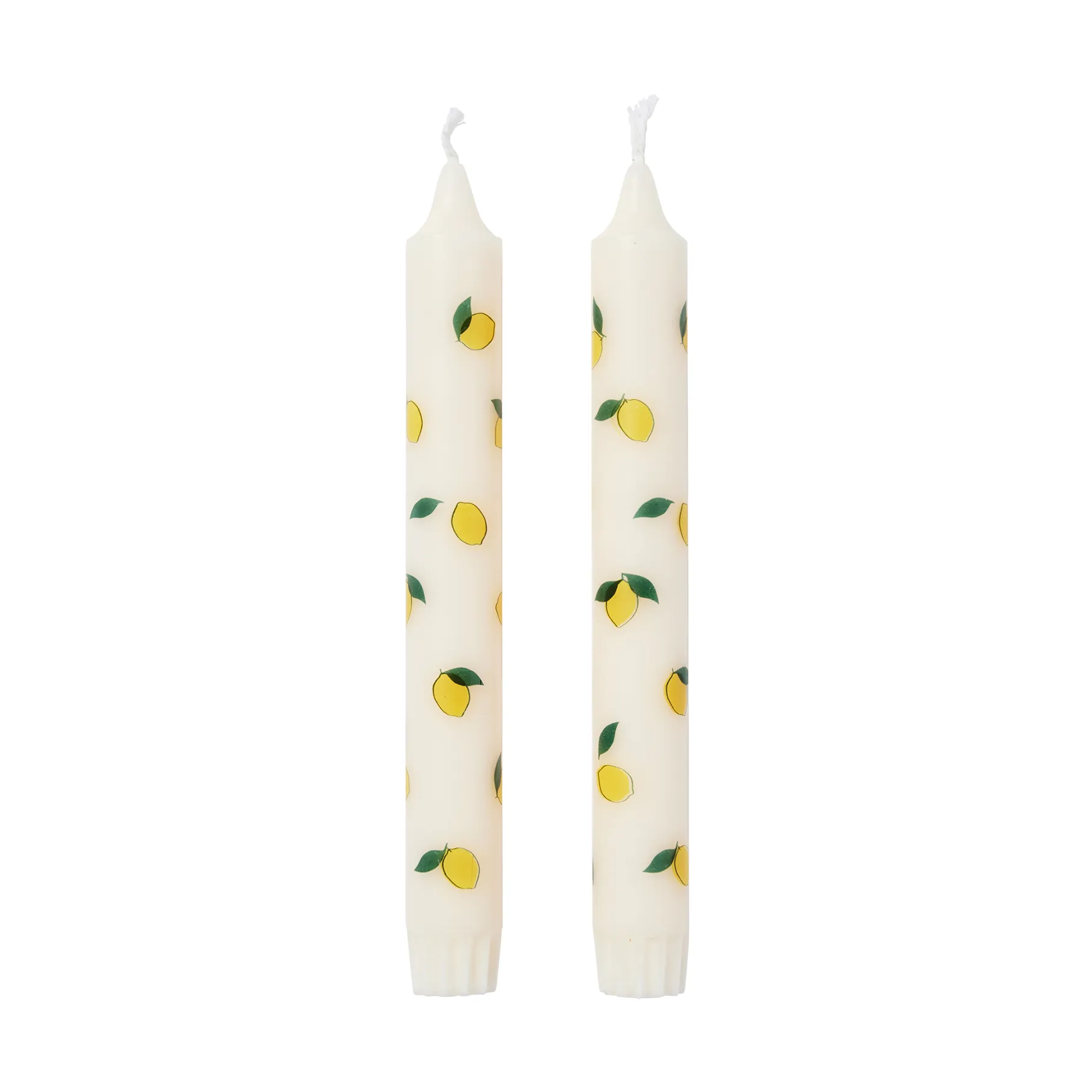 Lemon kroonkaars 2-pack, White-yellow Broste Copenhagen