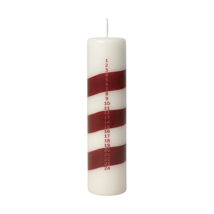 Linea adventskaars - Off White-Burgundy - Broste Copenhagen
