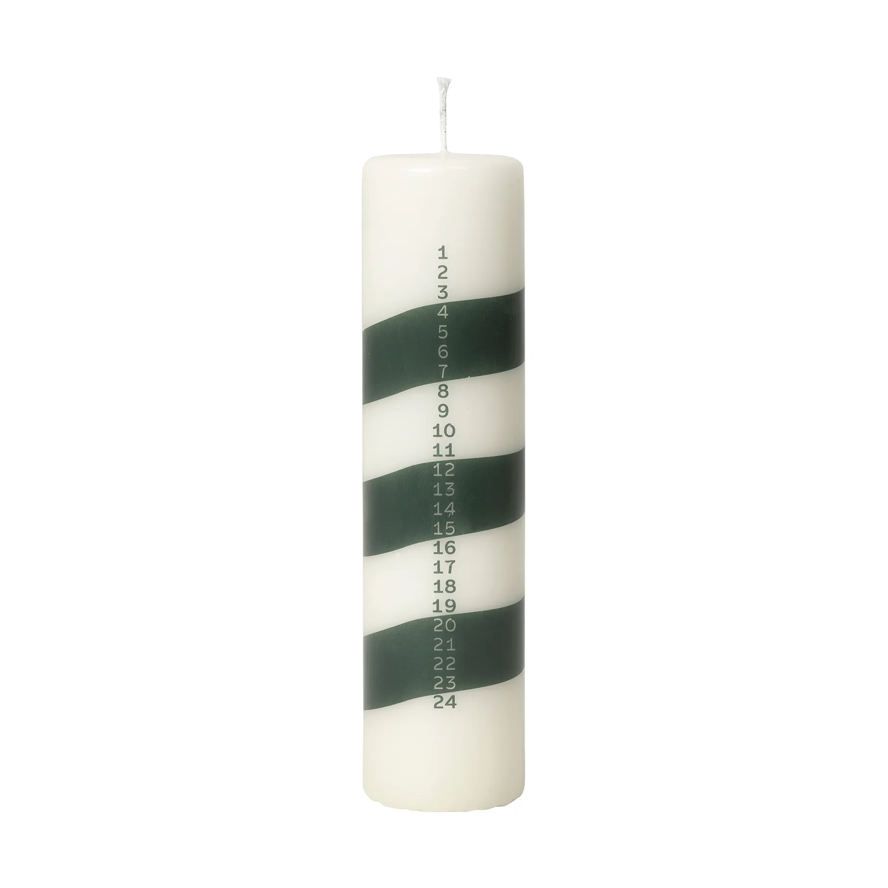 Linea adventskaars, Off White-Dark Green Broste Copenhagen