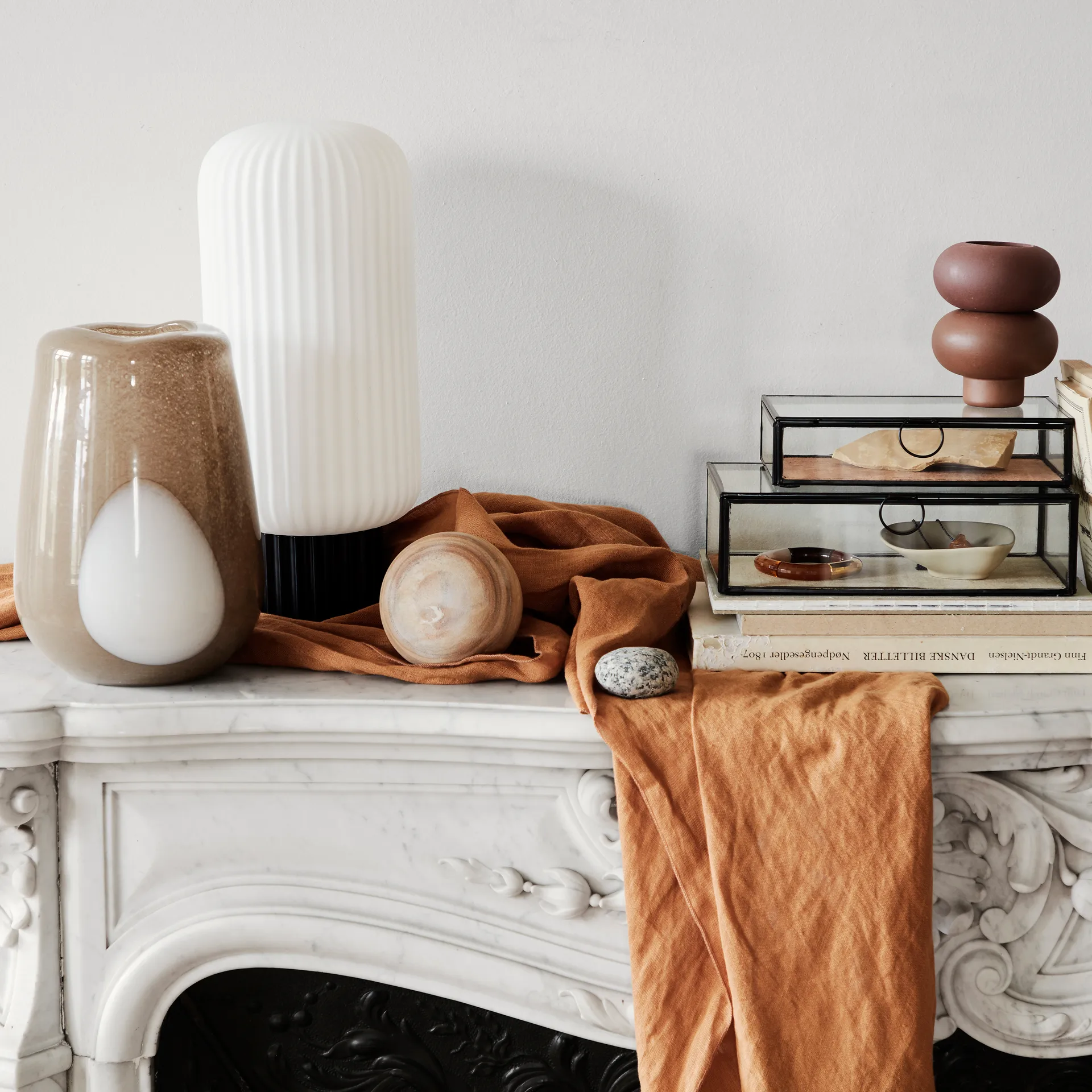 Lolly tafellamp, Zwart-wit-39 cm Broste Copenhagen