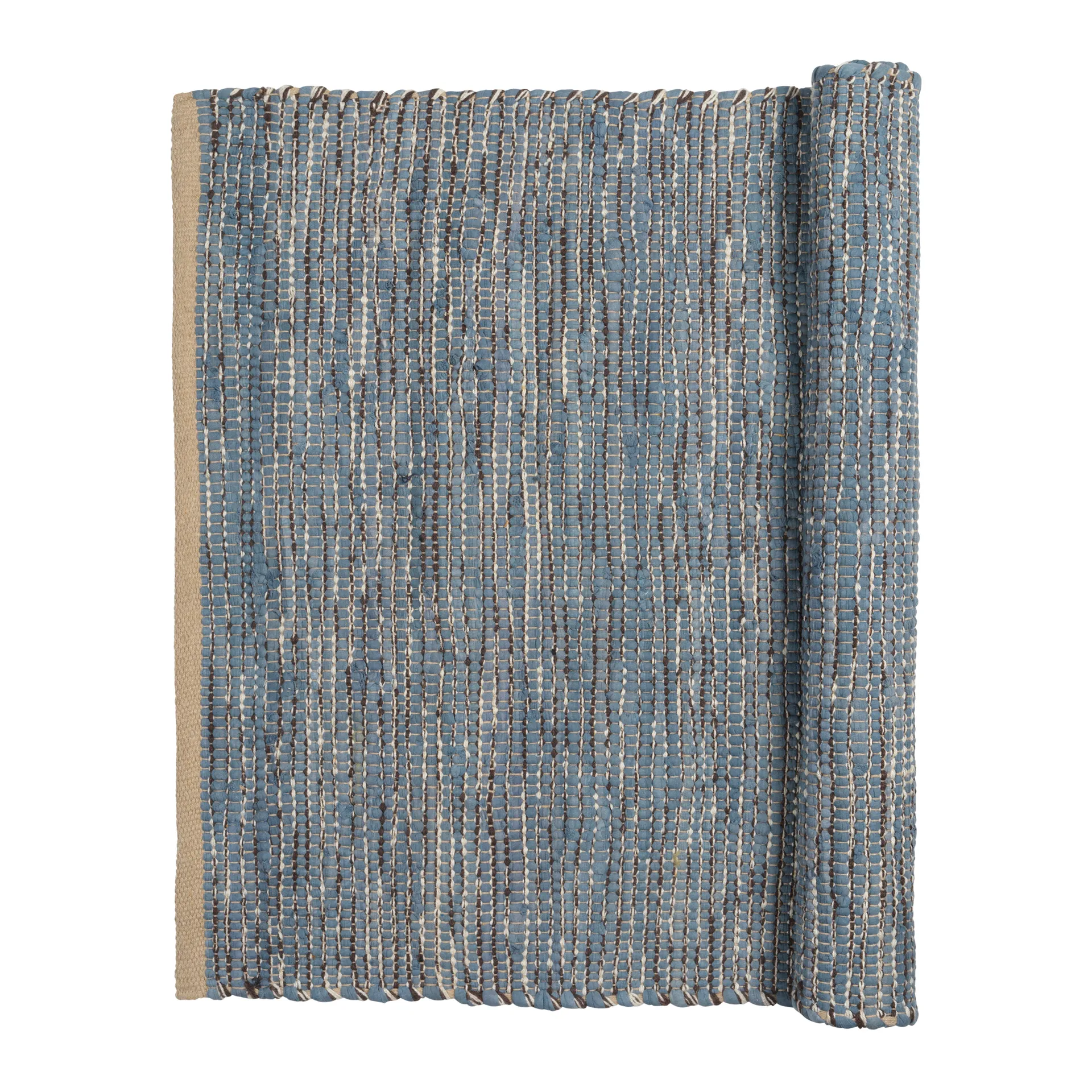 Magda katoenen vloerkleed 80x250 cm, Flint stone blue Broste Copenhagen
