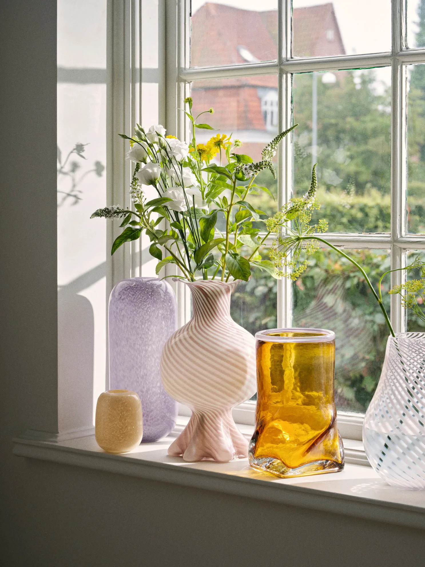 Mella vaas 30 cm, Fairy pink-off white Broste Copenhagen