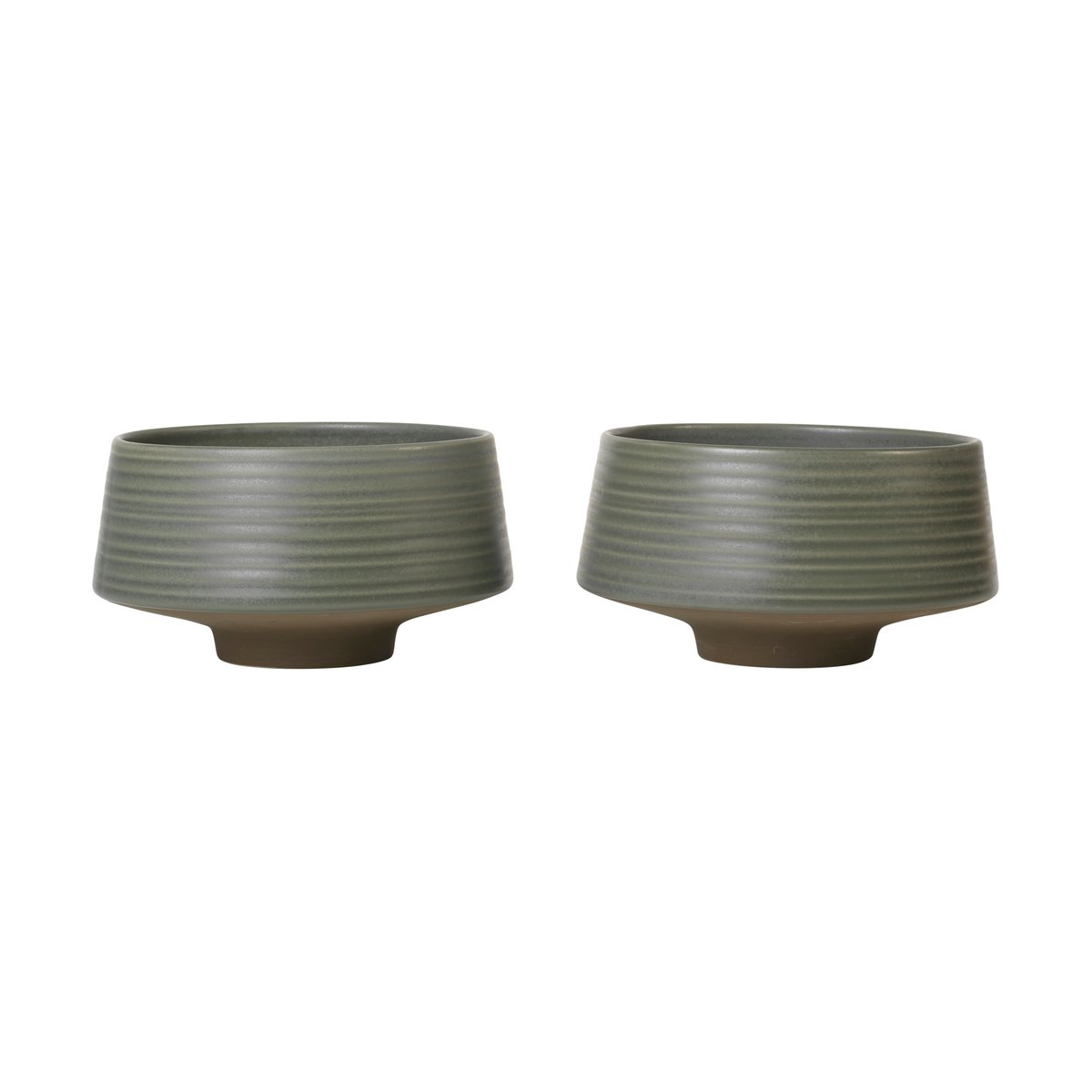 Broste Copenhagen Miko schaal o14 cm 2-pack Dark green
