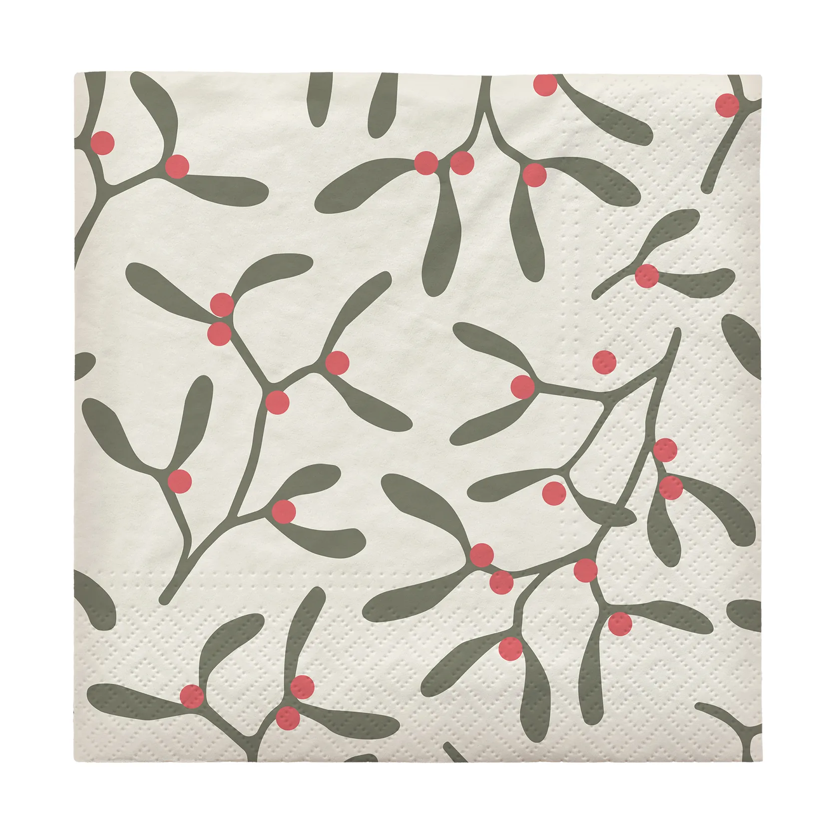 Mistletoe papieren servet 33x33 cm 20-pack, Pompeian Red Broste Copenhagen