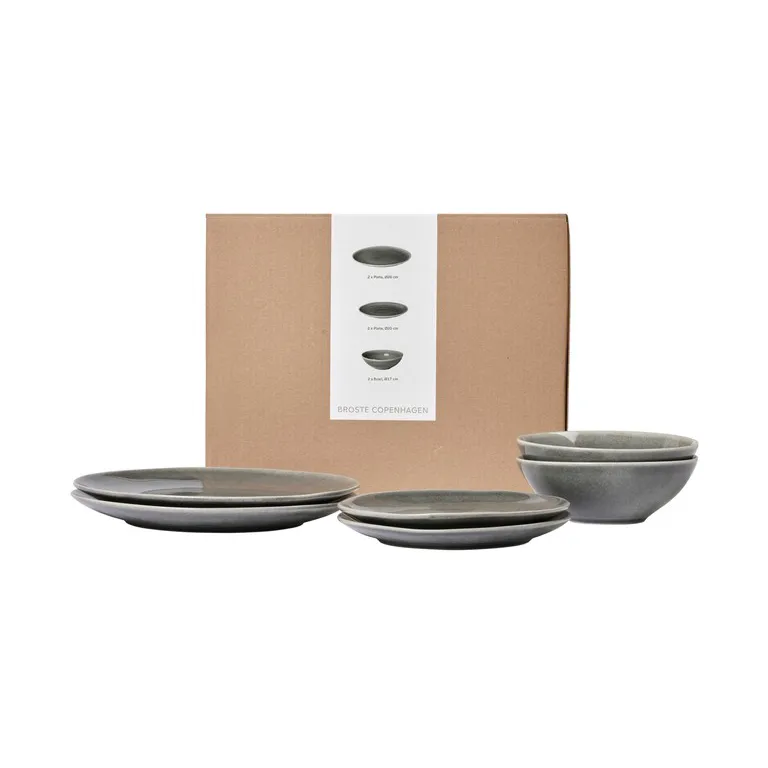 Nordic Rain dinerservies voor twee, 6 delen Broste Copenhagen