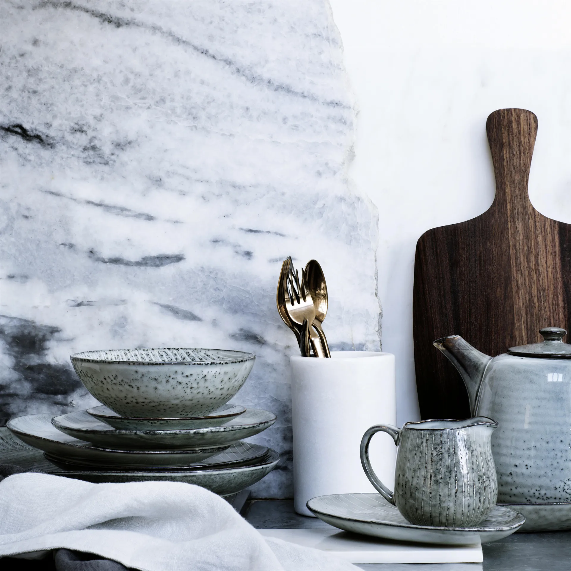 Nordic Sea bord 4-pack Ø 20 cm. Broste Copenhagen