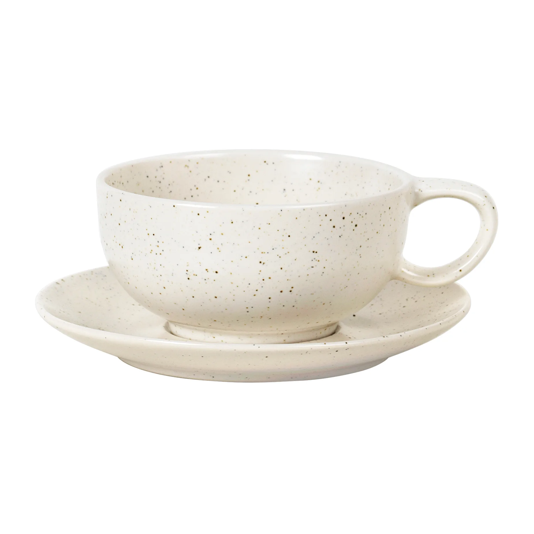 Nordic Vanilla kop met schotel 25 cl, Cream with grains Broste Copenhagen