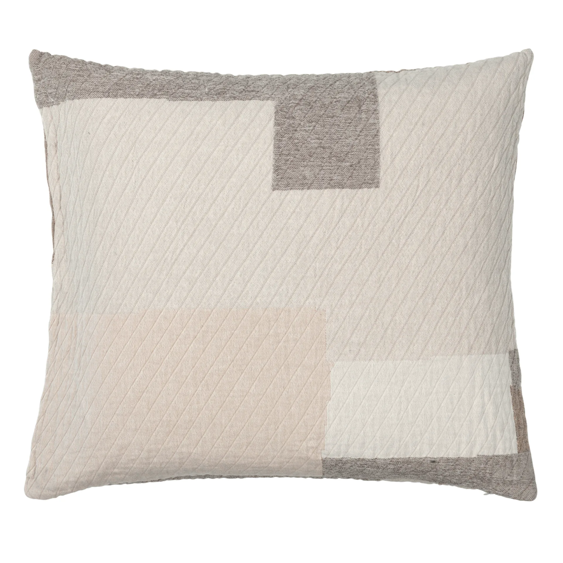 Patch kussenhoes 60x60 cm, Beige-bruin Broste Copenhagen