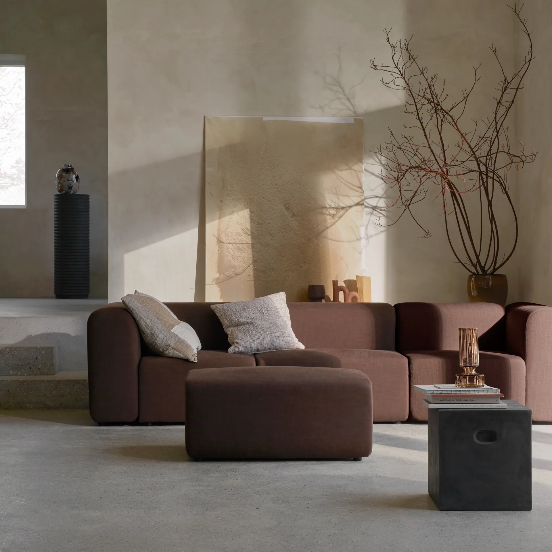 Patch kussenhoes 60x60 cm, Beige-bruin Broste Copenhagen