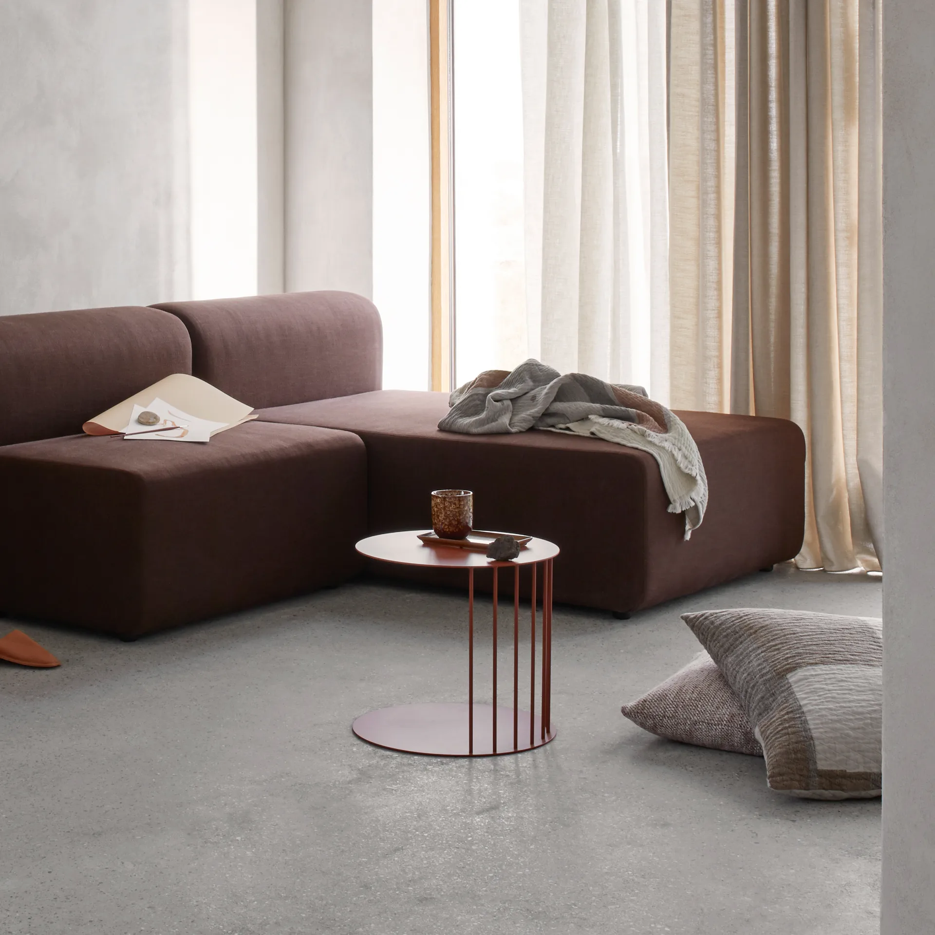 Patch kussenhoes 60x60 cm, Beige-bruin Broste Copenhagen