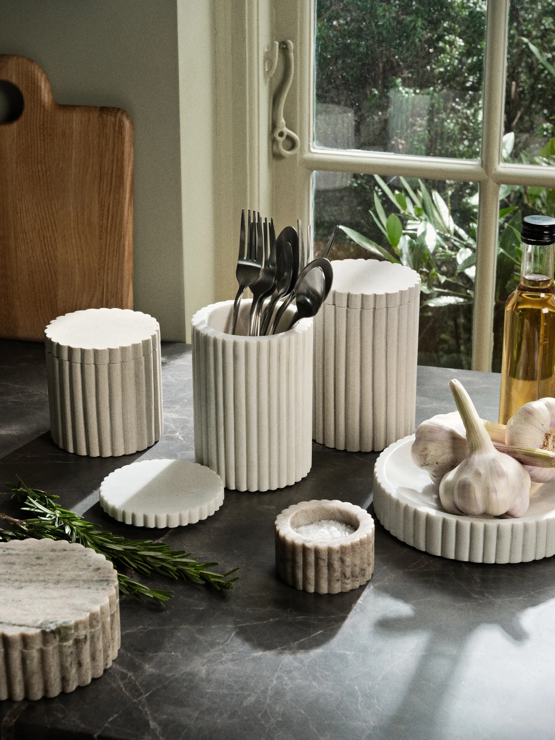 Platon beker Ø7 cm, Brown marble Broste Copenhagen