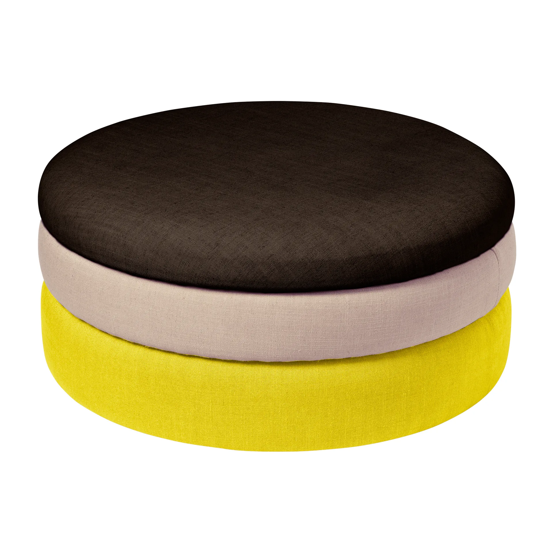 Pond poef 30 cm, Yellow-beige-dark grape Broste Copenhagen