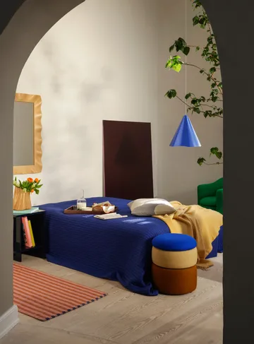 Pond poef 42 cm - Blue-sand-ochre - Broste Copenhagen