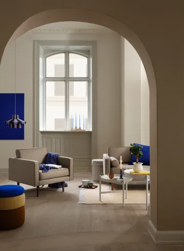 Pond poef 42 cm - Blue-sand-ochre - Broste Copenhagen