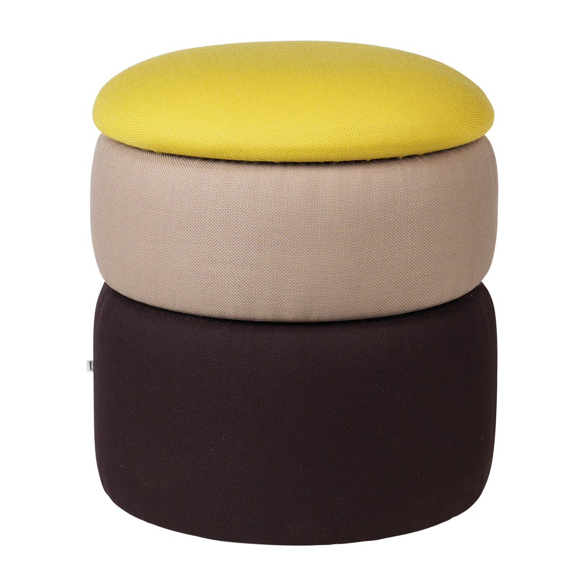 Broste Copenhagen Pond poef 42 cm Yellow-beige-dark grape