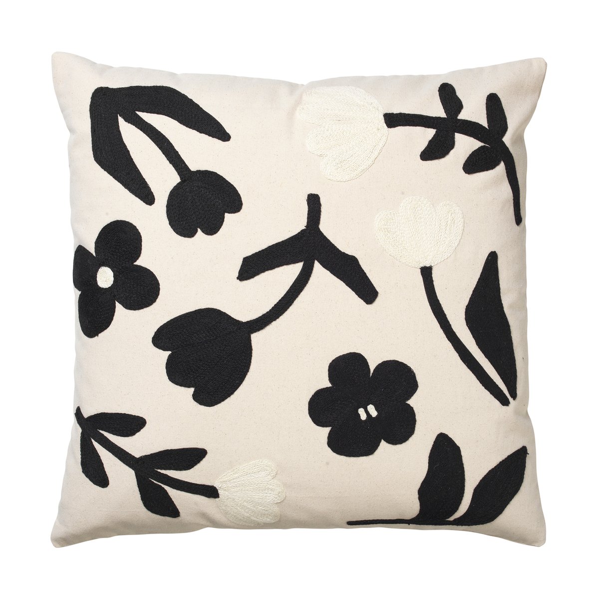 Broste Copenhagen Rosita kussenhoes 50x50 cm Black-natural