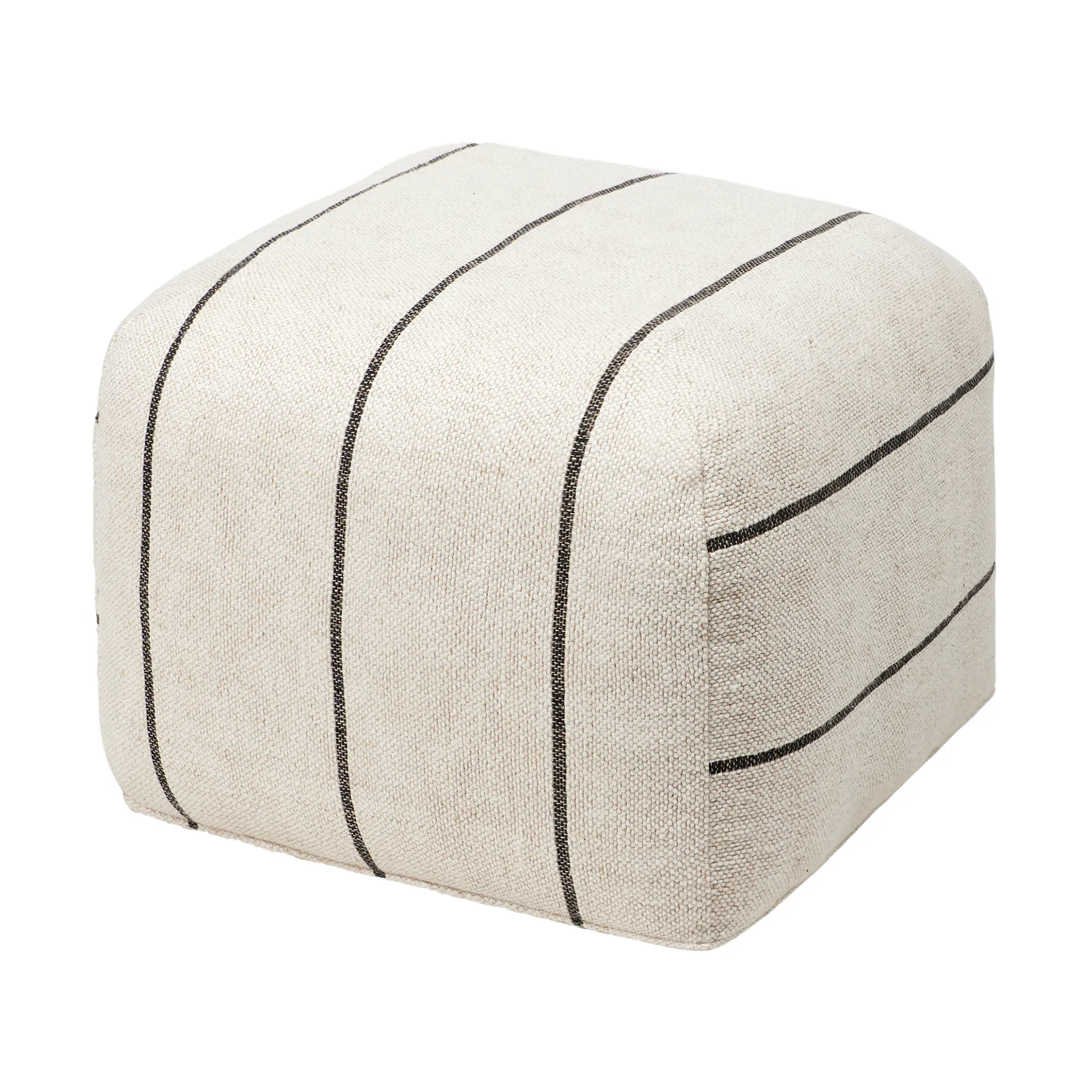 Sigrid poef 50x50 cm, Light beige-black Broste Copenhagen