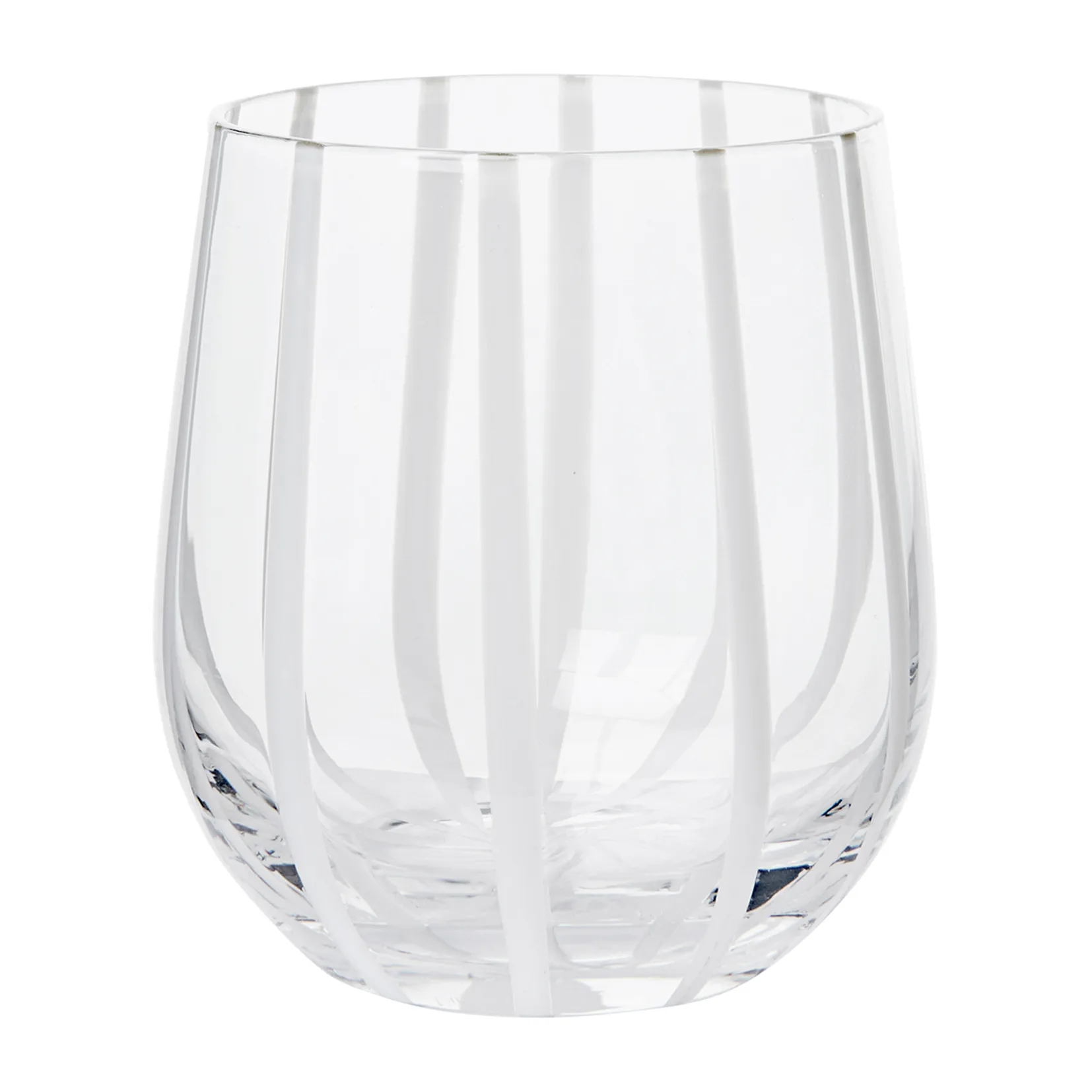 Stripe drinkglas 35 cl, Clear-white stripes Broste Copenhagen