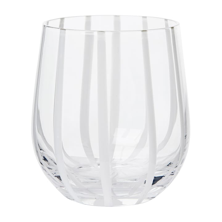 Stripe drinkglas 35 cl - Clear-white stripes - Broste Copenhagen